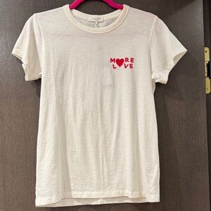 rag & bone Cream Tee with Red Print